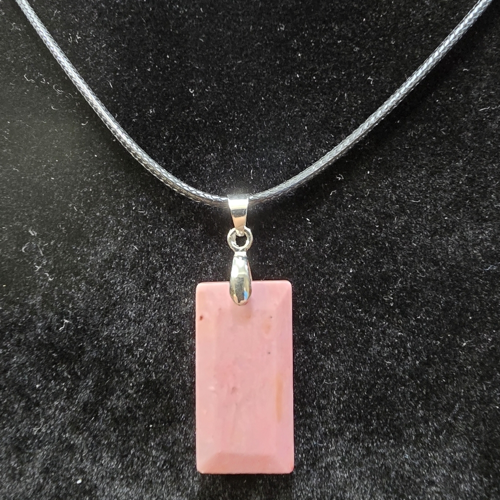 Rhodonite Crystal Pendant Necklace